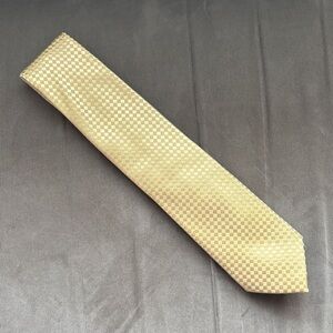 Donald J. Trump Collection Gold Checkered Tie 100% Silk